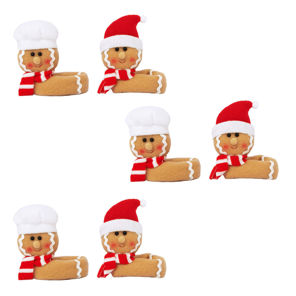 Chuangke cross-border 2025 new Christmas wine glass holding flannel gingerbread man doll window decoration Christmas decoration