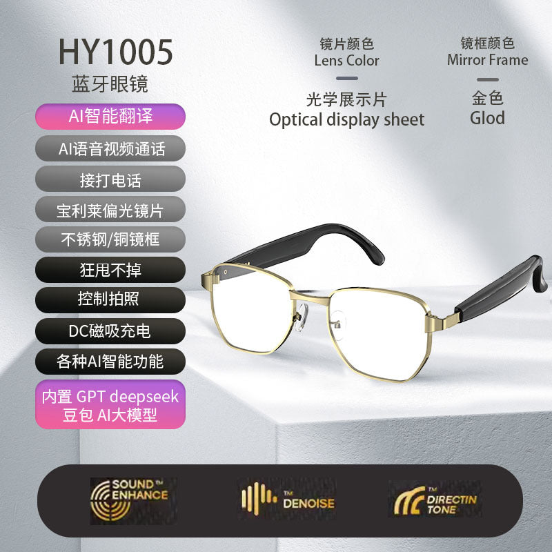 AI Smart Sunglasses – Real-Time Translation, Bluetooth & Music
