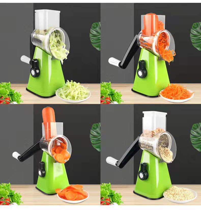 Cross-border multifunctional vegetable cutter hand-cranking drum shredder slicer kitchen tool shredded potatoes shredded grater