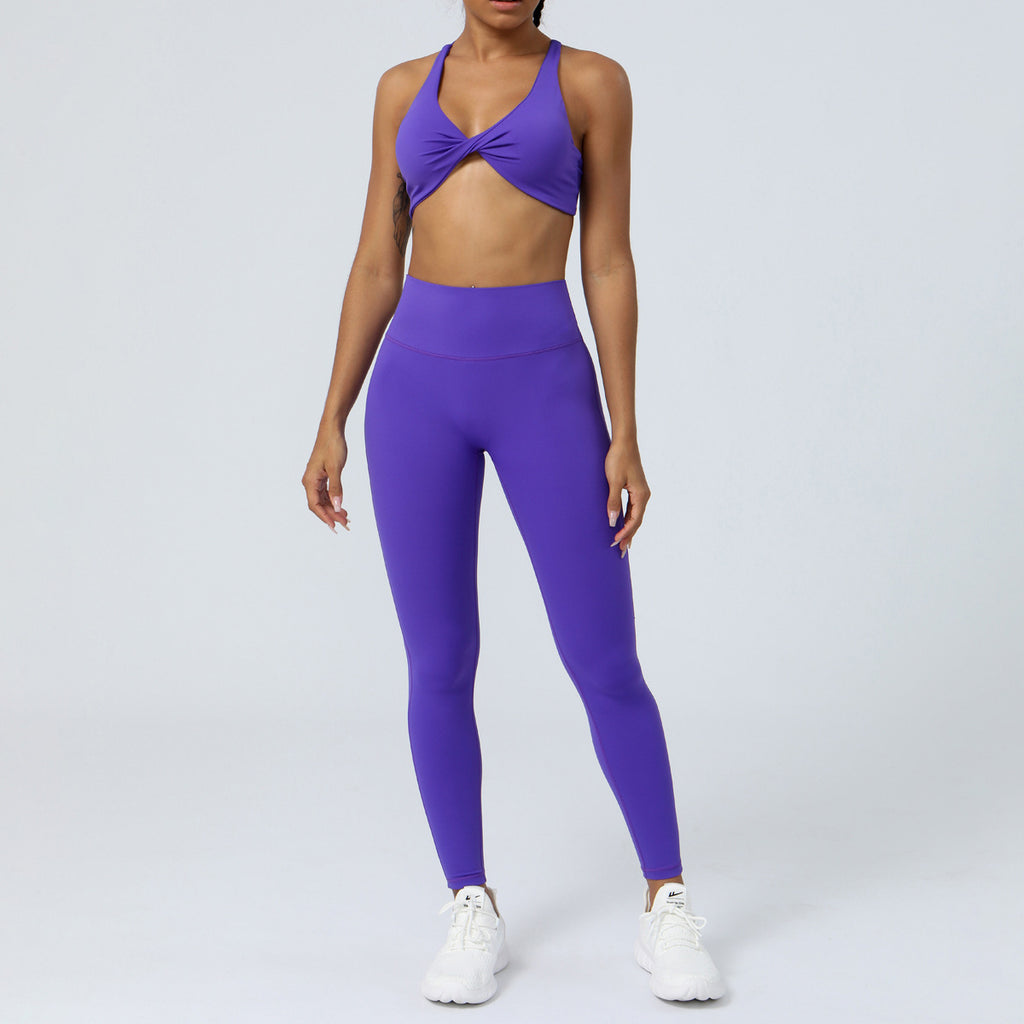 Cross-border European and American yoga clothes suit high waist hip lift running fitness clothes suit tight yoga exercise suit suit women