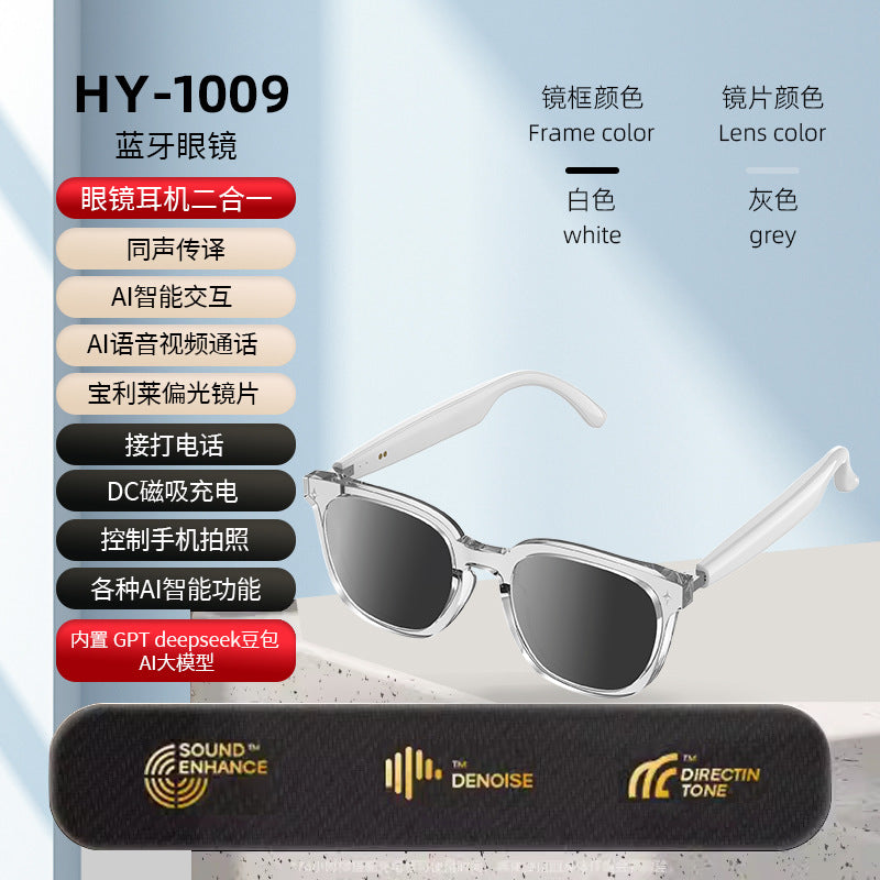 AI Smart Sunglasses – Real-Time Translation, Bluetooth & Music