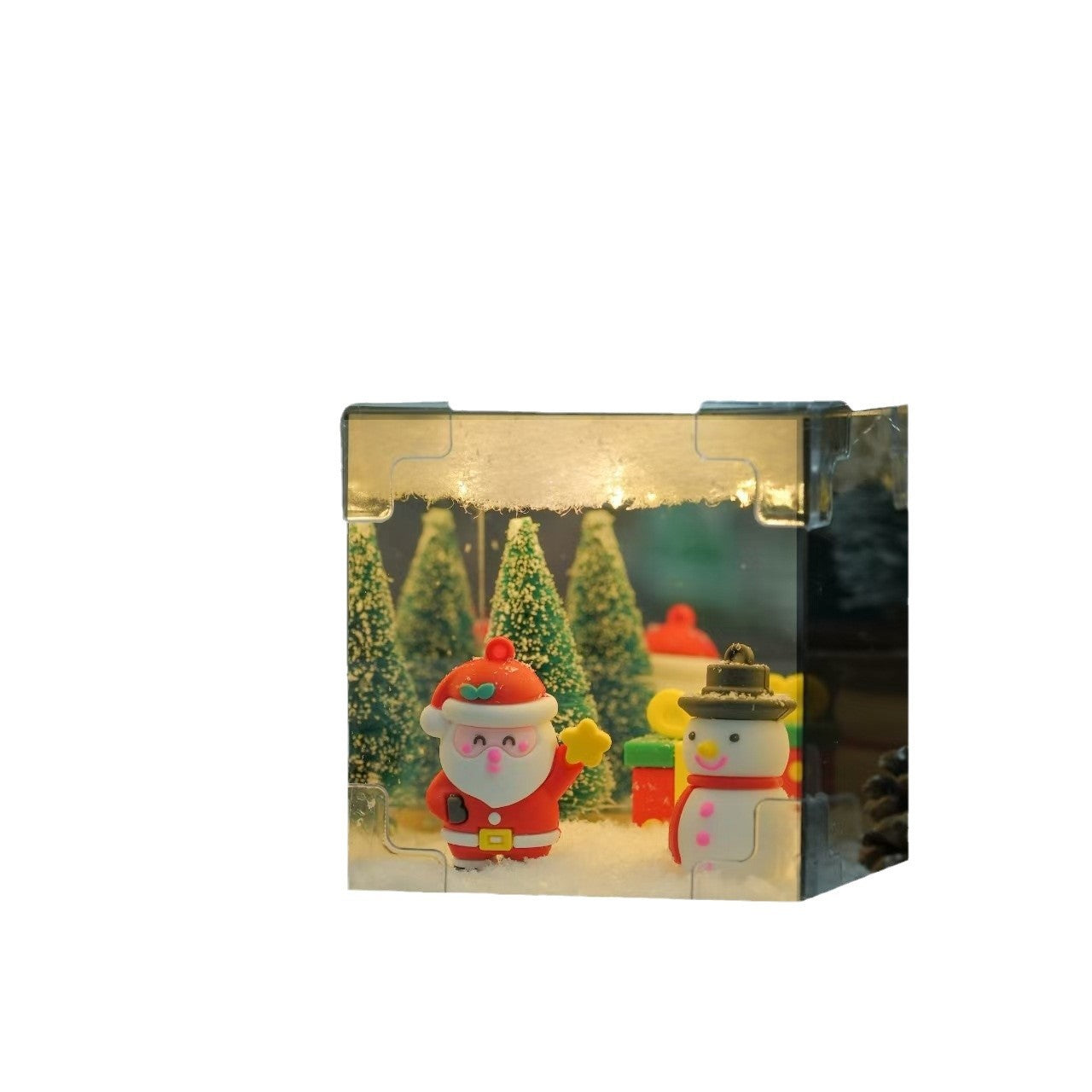 Christmas DIY mirror creative handmade material package Rubik's cube mirror atmosphere small night lamp desktop small night lamp gift