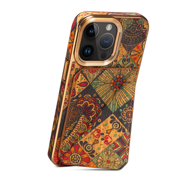 Denior foreign trade applicable iPhone15 phone case Apple 14promax drop-resistant bracket card phone case