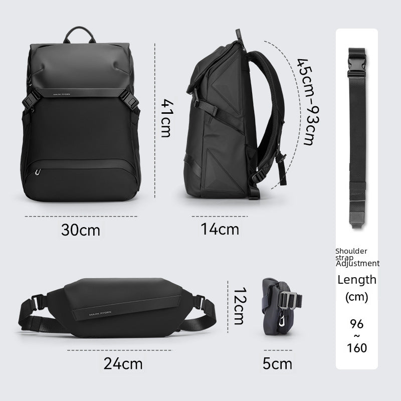 MARK RYDEN men's business travel backpack detachable letter Pack backpack large capacity 15.6 computer bag
