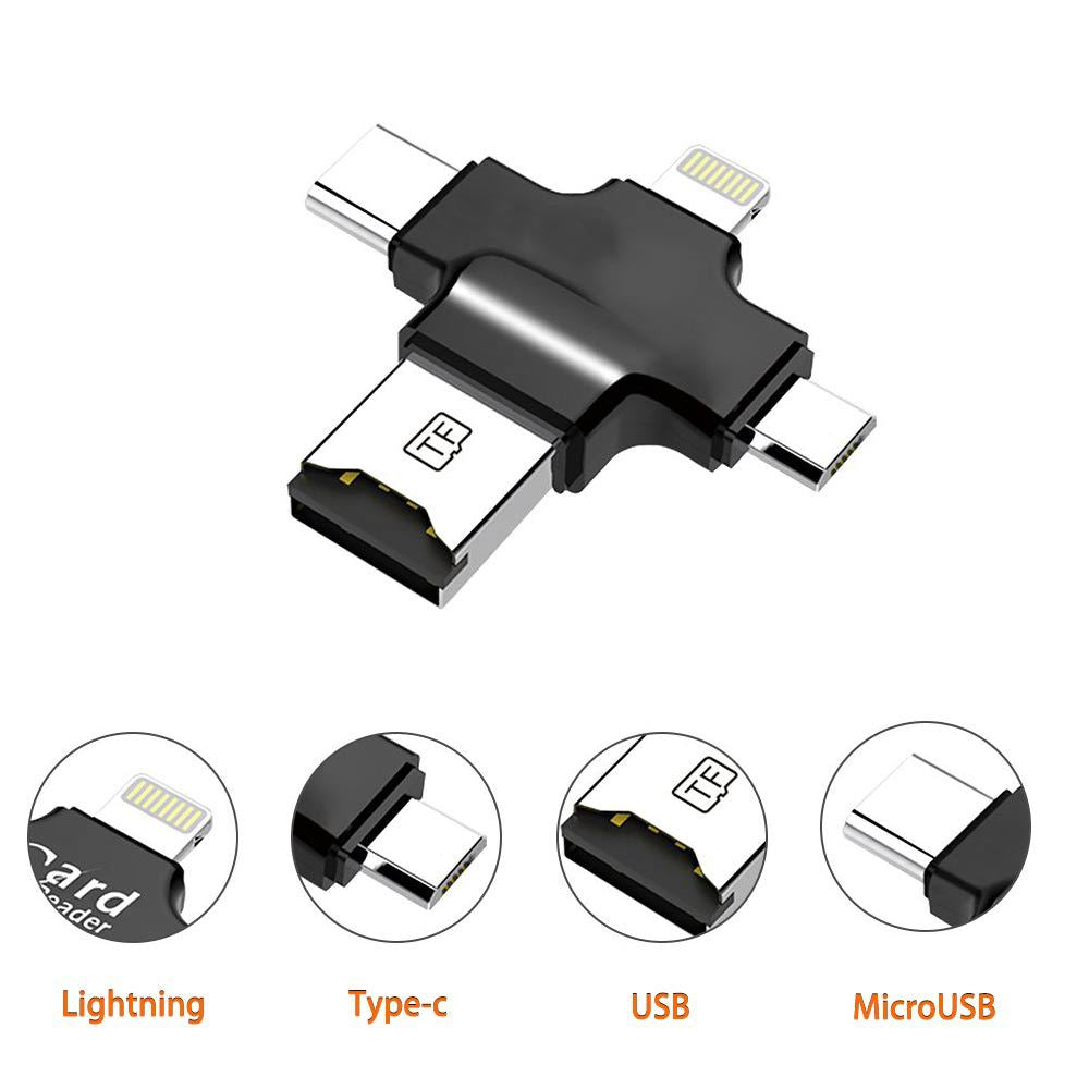 4-in-1 Card Reader for iPhone/Android