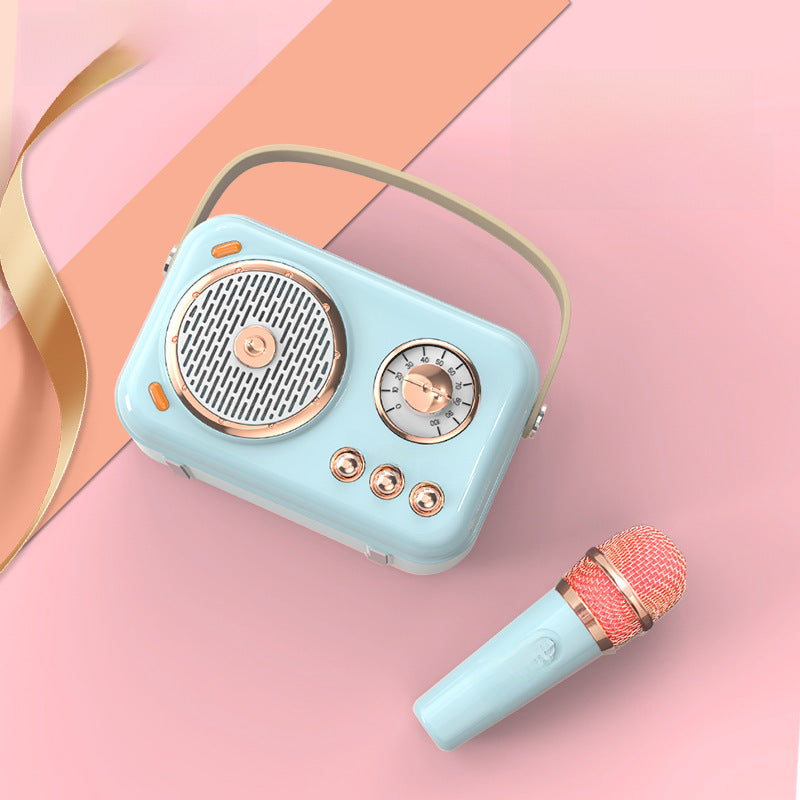 Microphone karaoke Audio Integrated microphone wireless Retro Bluetooth speaker household outdoor professional singing artifact