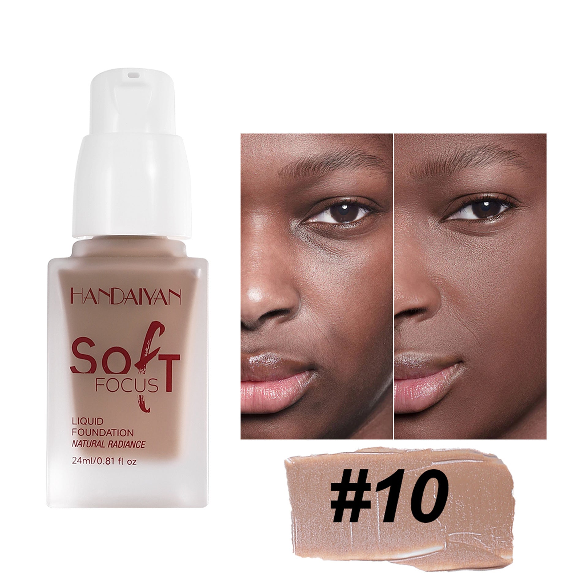 Cross-border liquid foundation concealer long lasting smear-proof makeup non-dry leather not stuck foundation cream handaiyan European and American liquid foundation
