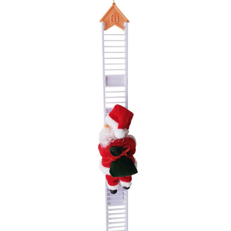 Cross-border Christmas creative gift electric Santa Claus black ladder climbing beads children's toy Christmas decoration