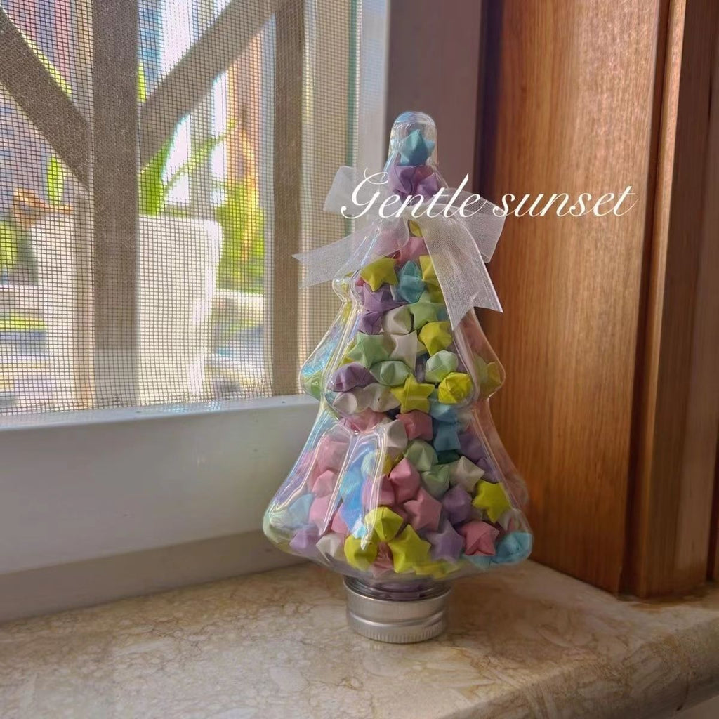 Xiaohongshu same style origami XINGX Christmas tree XINGX origami gradient color wishing star lucky pot Christmas gift