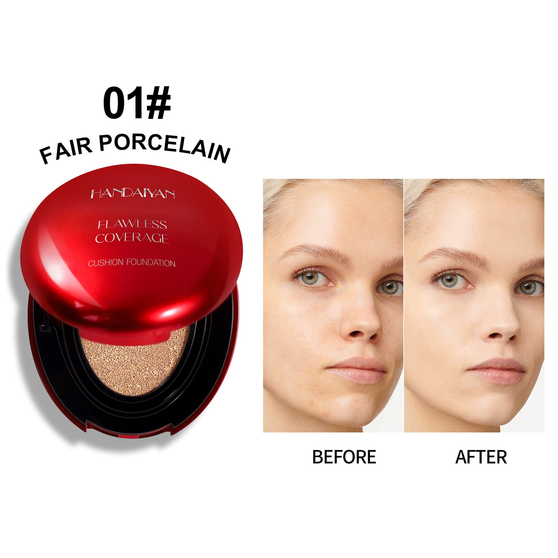 Cross-border liquid foundation concealer long lasting smear-proof makeup oily skin not stuck pink handaiyan red shell liquid foundation can't rub off