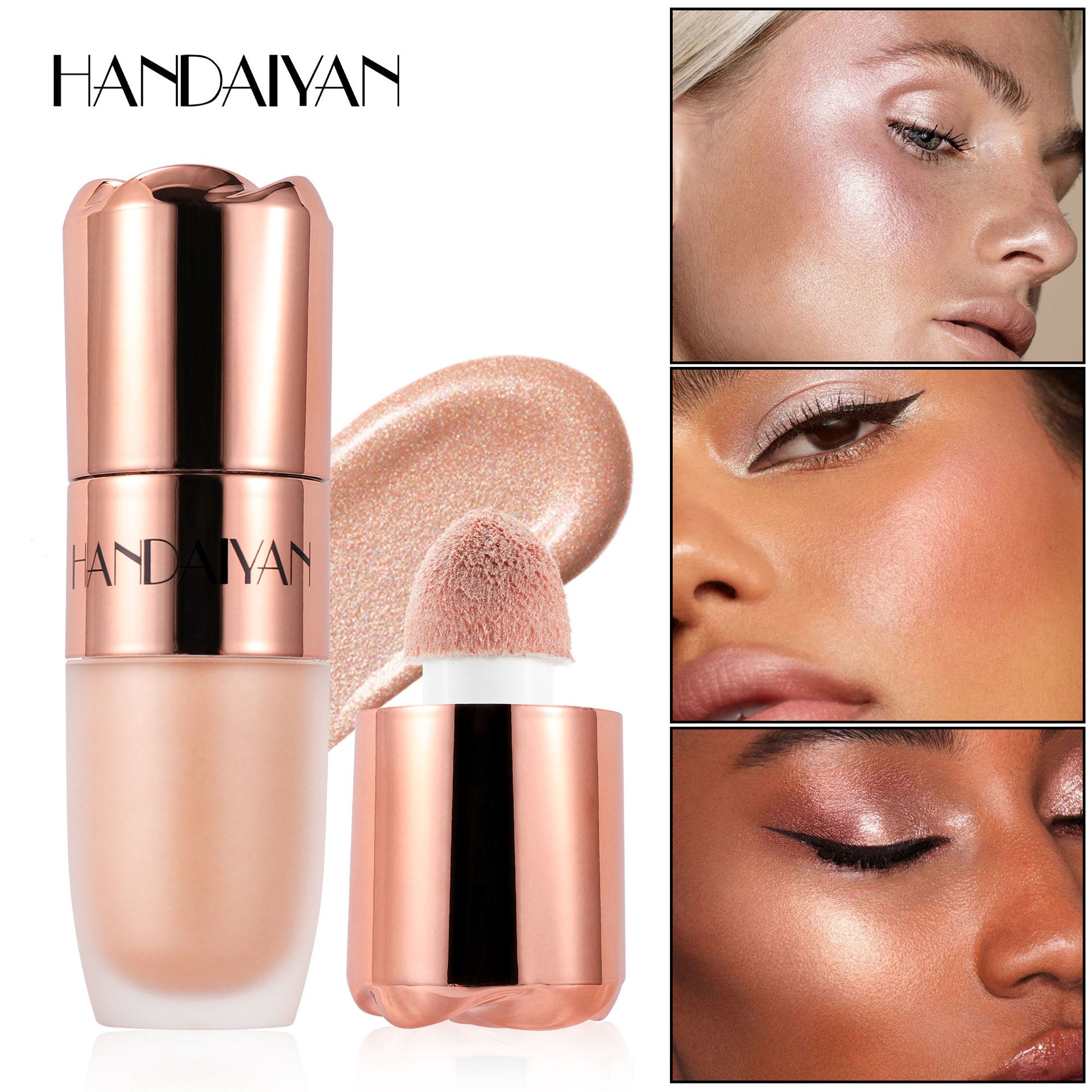 Exclusive for cross-border highlighter repair 8 colors natural three-dimensional Han Daiyan Pearl fine SHINING painted highlight contour stick