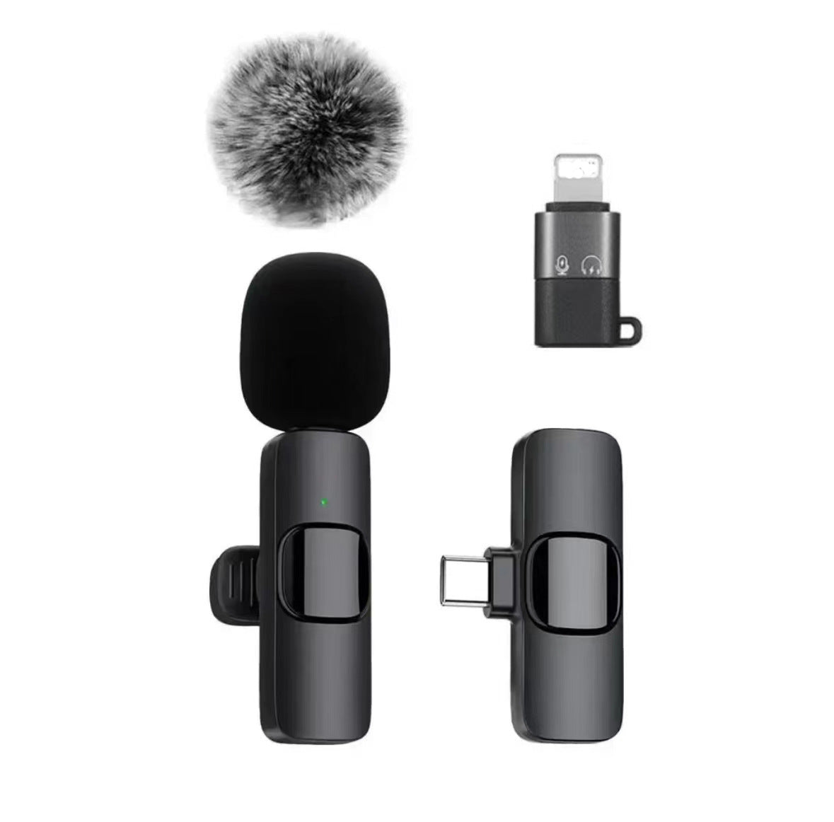 Cross-border TikTok wireless collar clip microphone outdoor mobile live streaming microphone short video recording radio noise reducing microphone clip