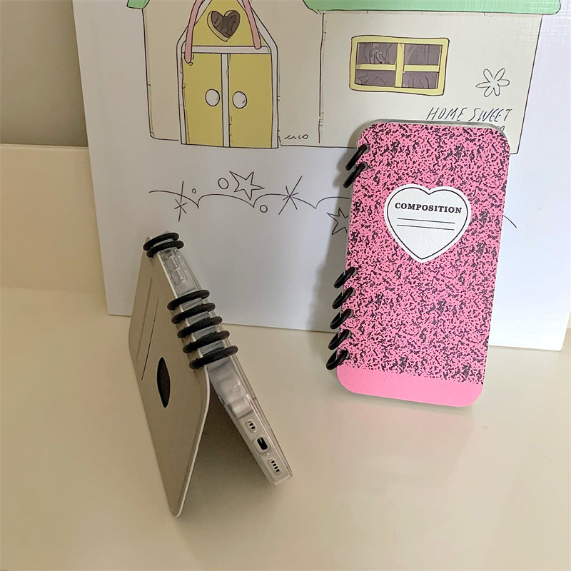 Creative heart notebook Apple 11/12 applicable iPhone13/14PROMAX phone case 15/16PRO set