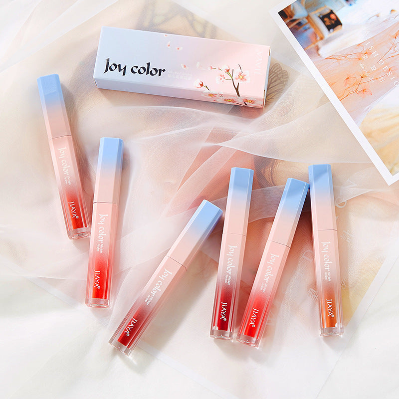 Jiaya liquid mirror light delicate cherry blossom lip lacquer six-color domestic goods niche student lip gloss female lipstick makeup manufacturer