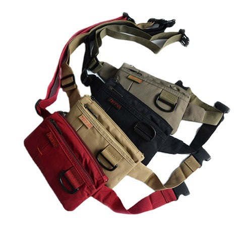 Waist pack men's and women's mobile phone waist bag small personal waterproof passport holder mobile phone waist bag travel chest bag fixed printed logo