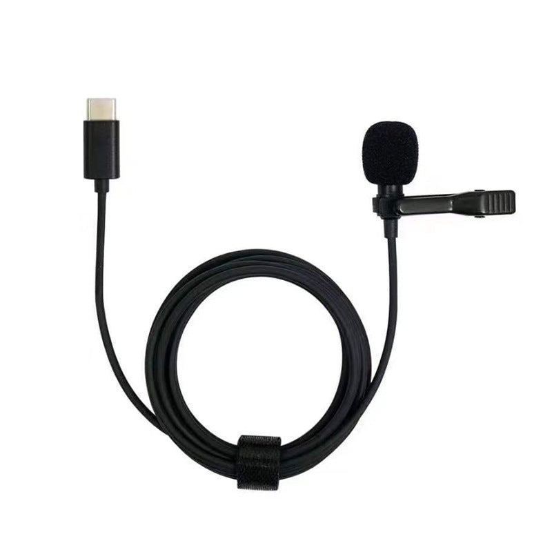 Wired capacitor typec live broadcast chicken Karaoke interview recording microphone computer recording noise reduction lavalier microphone