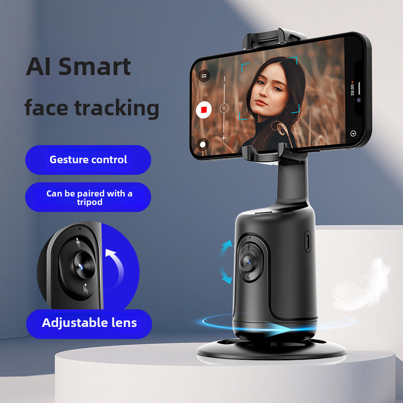 P01 intelligent AI face recognition 360 ° mobile PTZ Tik Tok live stream selfie stick panoramic follow-up anti-shake