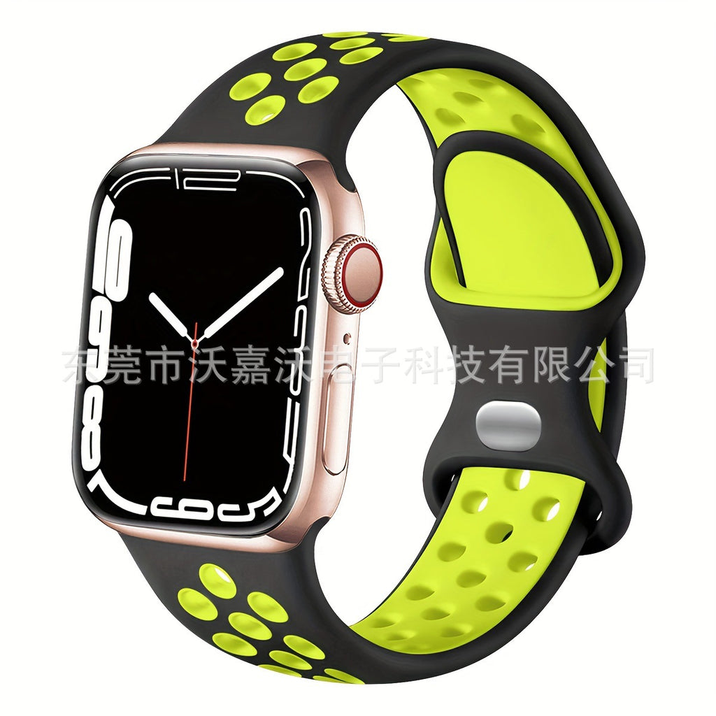 Applicable to Apple watch herringbone tail iwatch s10 generation two-color silicone sports Apple smart watch band