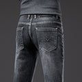 New summer thin stretch men's jeans slim fit business men's jeans men small straight pants
