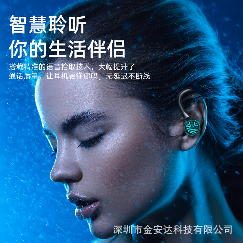 Amazon exclusive for cross-border ear-mounted wireless Bluetooth headset private model noise reduction ultra-long life battery running sports headset