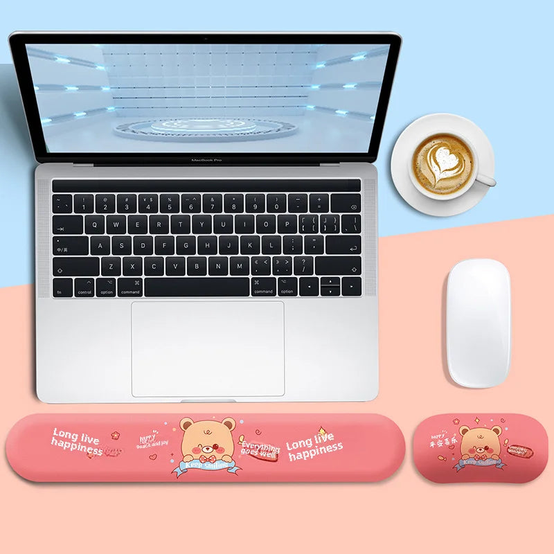 Creative cartoon mouse pad wristband silicone small wrist rest memory foam keyboard support 3D 3D cute girl Palm pillow