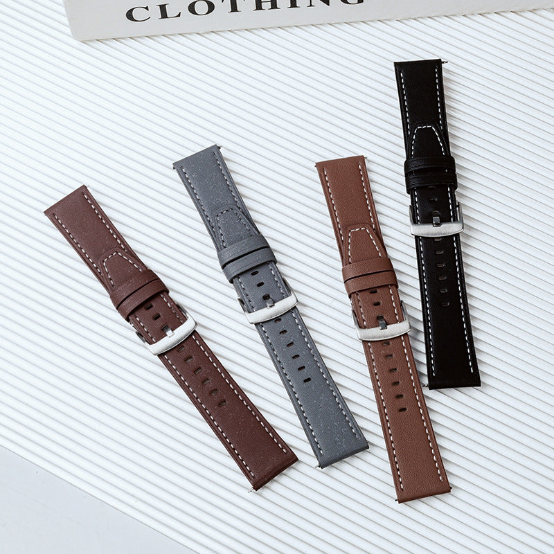 Suitable for Apple watch10/s11 series 22/20 strap smart watch wristband original grain cowhide unisex