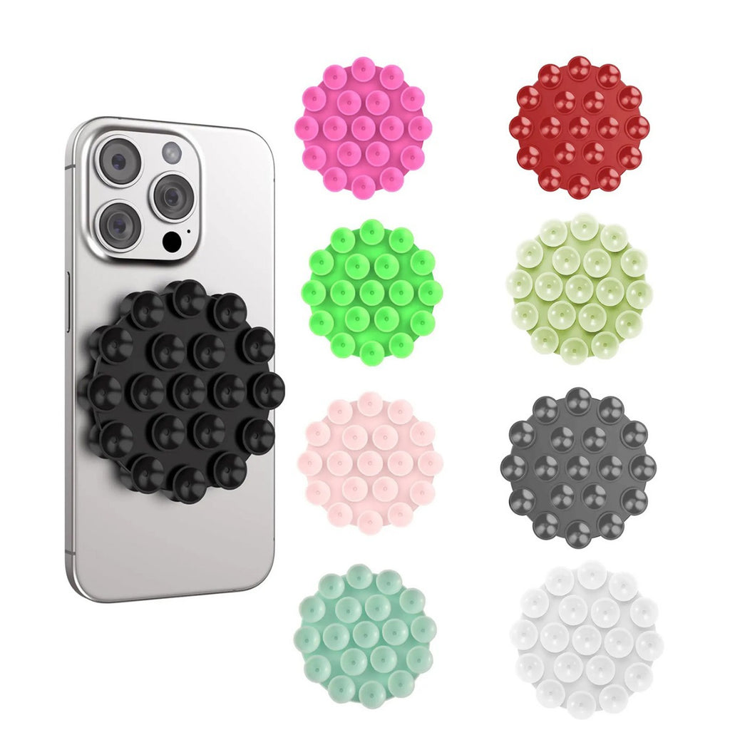 Cross-border factory wholesale mobile phone silica gel sucker 19 tablets double-sided multi-functional round hot selling suction cup self-adhesive non-slip