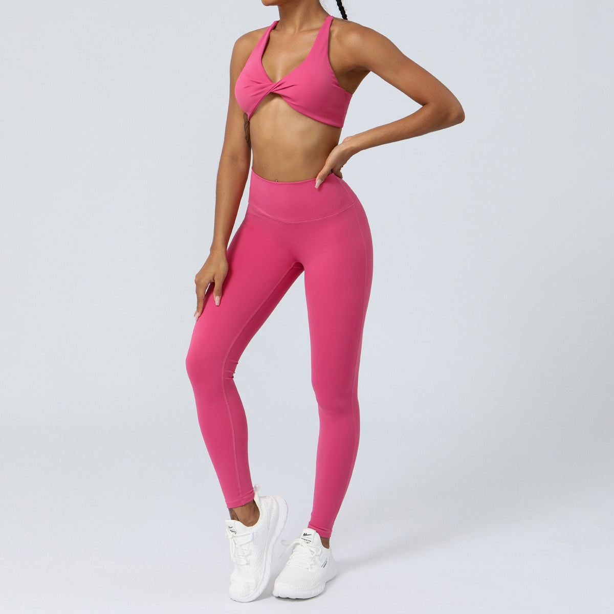 Cross-border European and American yoga clothes suit high waist hip lift running fitness clothes suit tight yoga exercise suit suit women