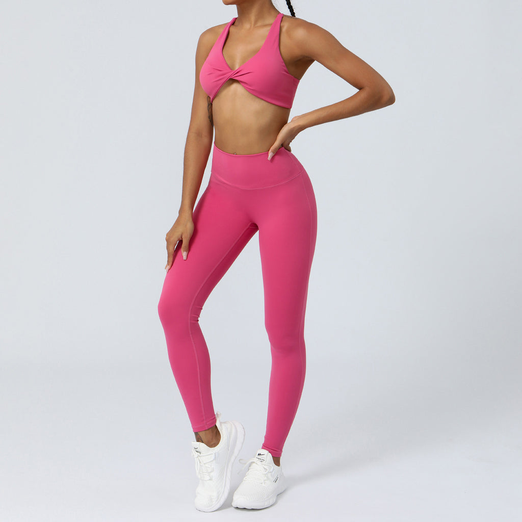 Cross-border European and American yoga clothes suit high waist hip lift running fitness clothes suit tight yoga exercise suit suit women