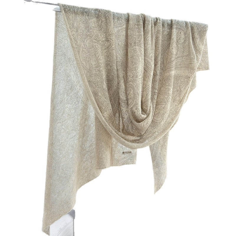 [Gift recommend] Pure cashmere shawl paisley jacquard scarf autumn and winter women's high-end 100% cashmere scarf