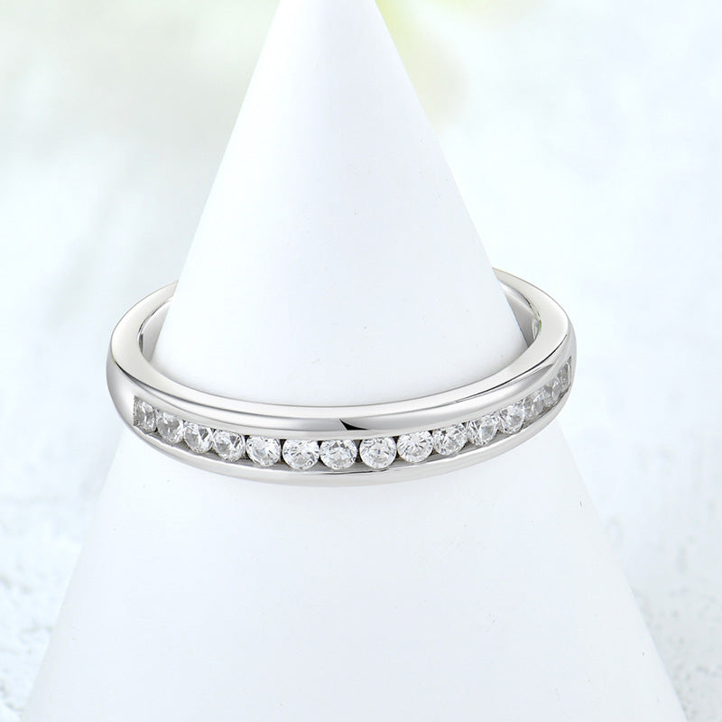 925 sterling silver ring female European and American classic retro versatile zircon diamond ring foreign trade cross-border jewelry silver accessories processing