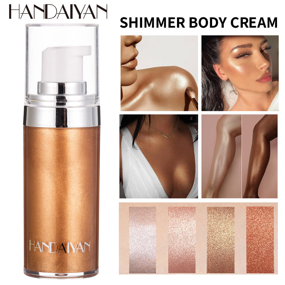 Cross-border body face lift cream HANDAIYAN beach facial liquid lotion full body brightening fine shiny skin highlight oil