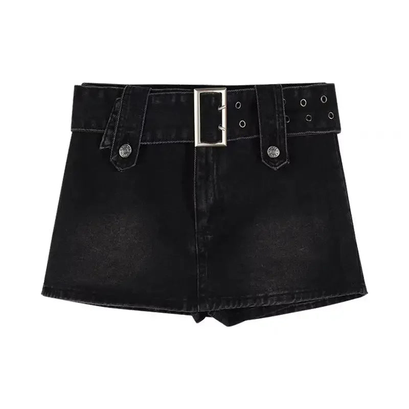 American retro Denim pantskirt women's summer sexy short skirt A- Line skirt sweet hot girl high waist package hip skirt