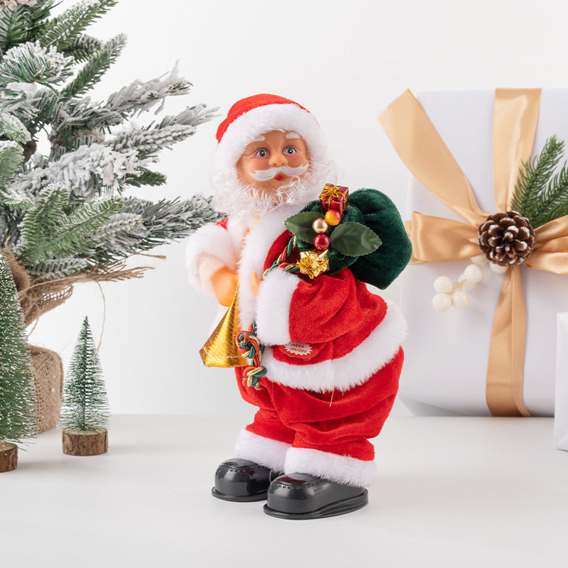 Cross-border Christmas creative gift electric Santa Claus black ladder climbing beads children's toy Christmas decoration