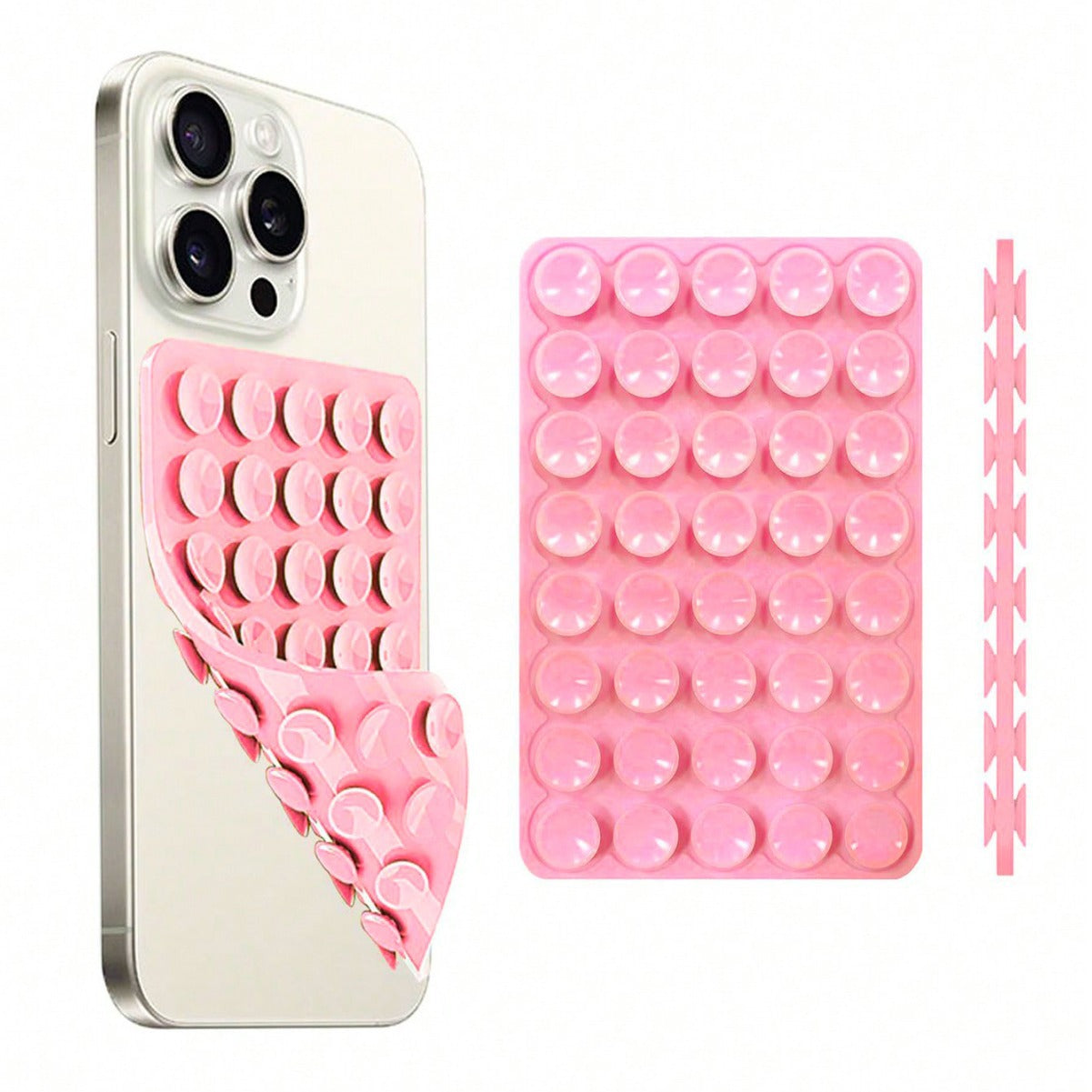 Cross-border factory wholesale mobile phone silica gel sucker 40 tablets double-sided sucker multi-functional square hot selling self-adhesive non-slip