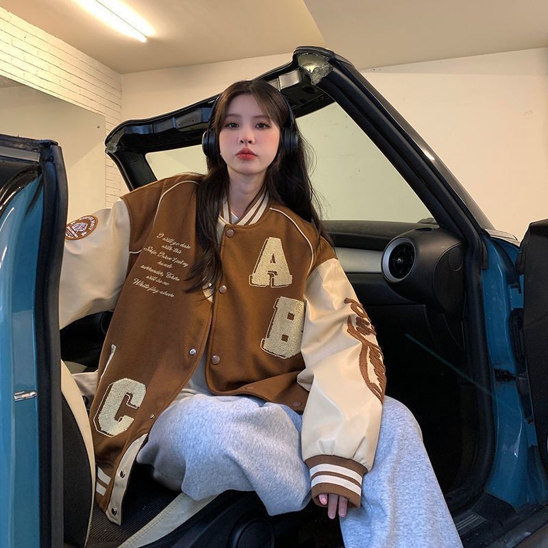 American baseball jacket for women 2022 Spring and Autumn New Korean style all-matching embroidered loose student top ins fashion brand