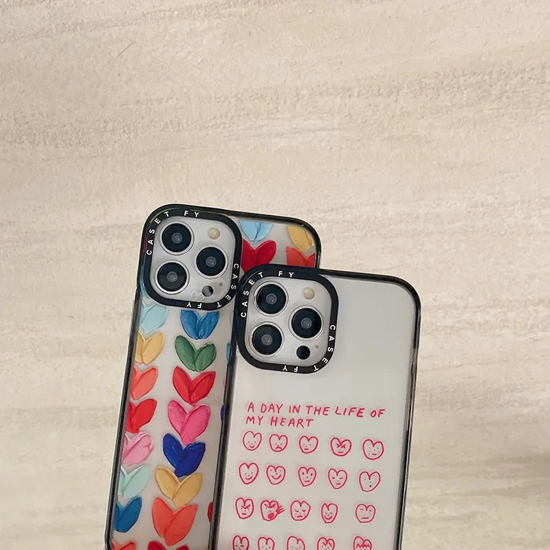 Graffiti oil painting love for Apple iPhone15ProMax phone case 13 Tide brand 12 drop-resistant 14ro set 11
