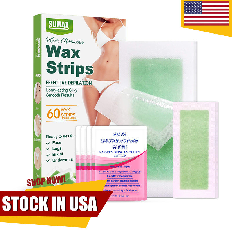 American local in stock SUMAX English packaging amazon temu popular hair removal wax paper combination pack 60 pieces