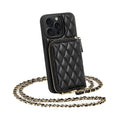 Amazon new lambskin embroidery phone case multiple card slots iPhone Series Multi-function mobile phone protective case