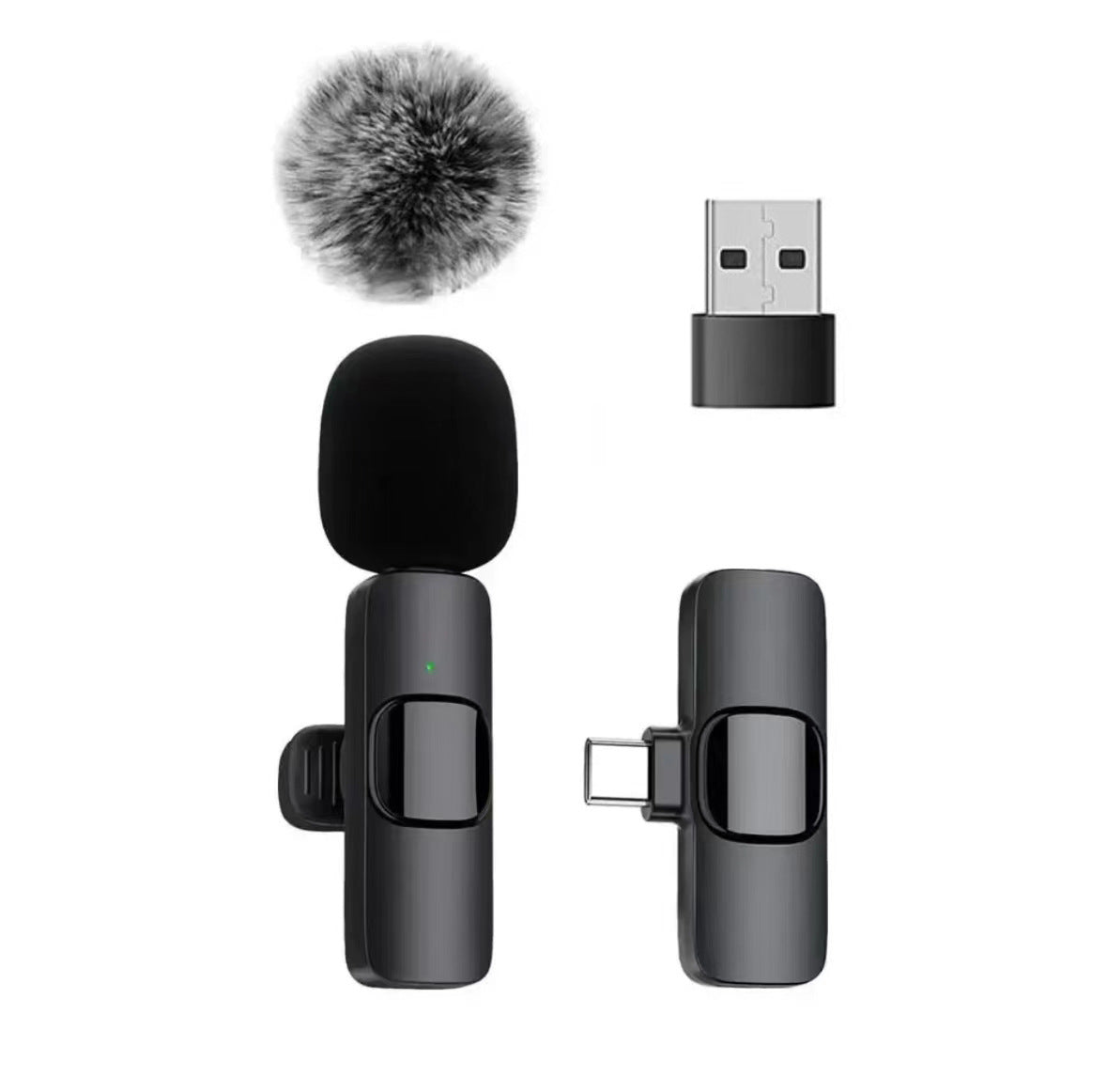 Cross-border TikTok wireless collar clip microphone outdoor mobile live streaming microphone short video recording radio noise reducing microphone clip
