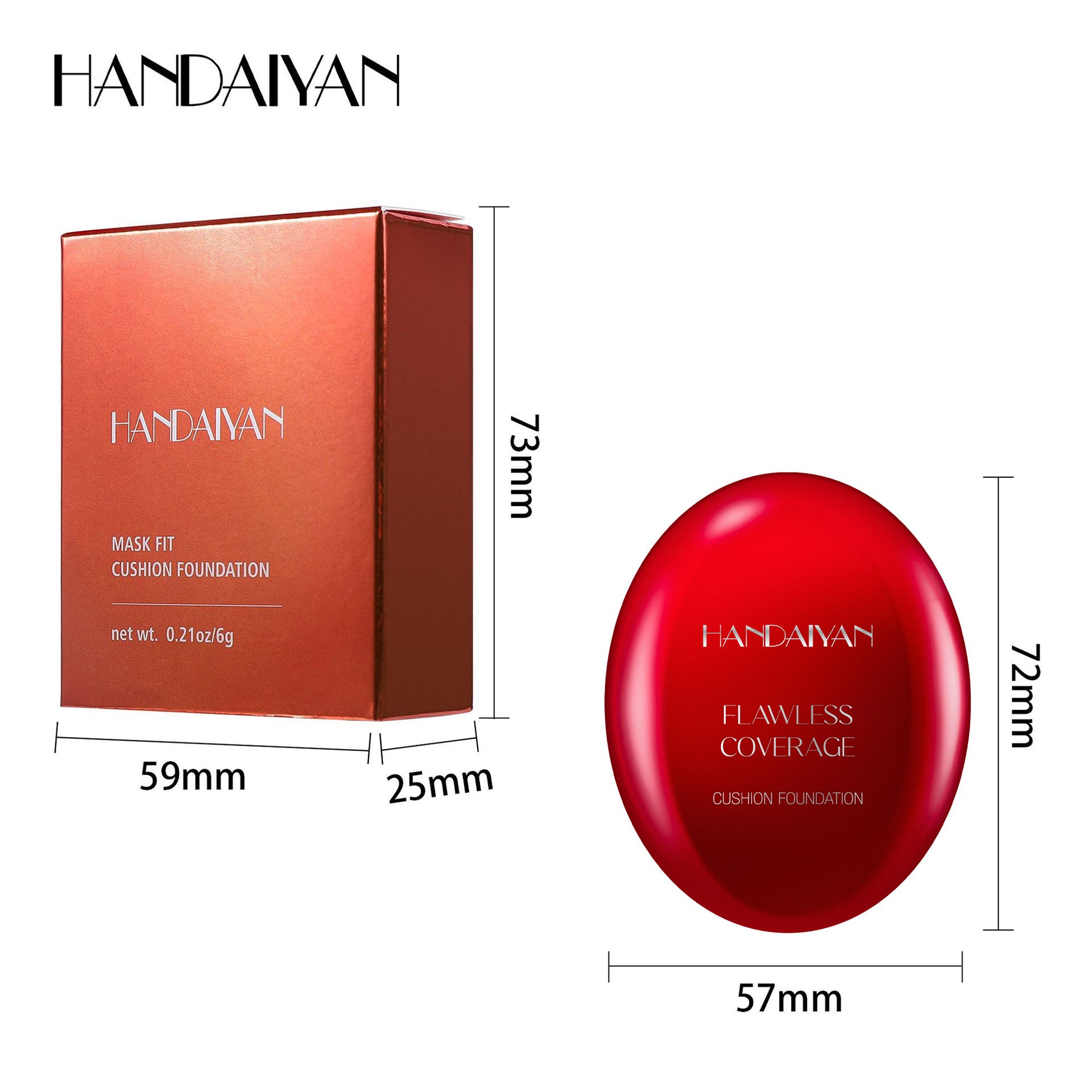 Cross-border liquid foundation concealer long lasting smear-proof makeup oily skin not stuck pink handaiyan red shell liquid foundation can't rub off