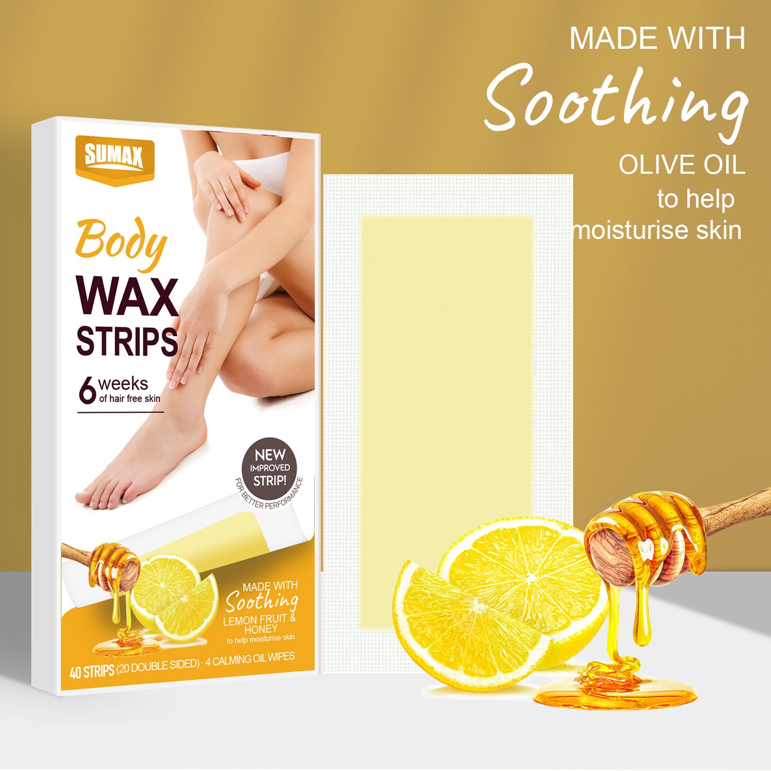 SUMAX cross-border export English packaging amazon temu40 pieces lemon honey large wax paper