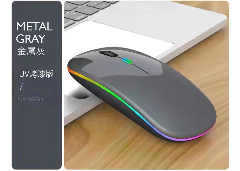 New ultra-thin Rechargeable Wireless Bluetooth mouse 2.4G dual-mode mobile phone computer tablet mute colorful direct sales