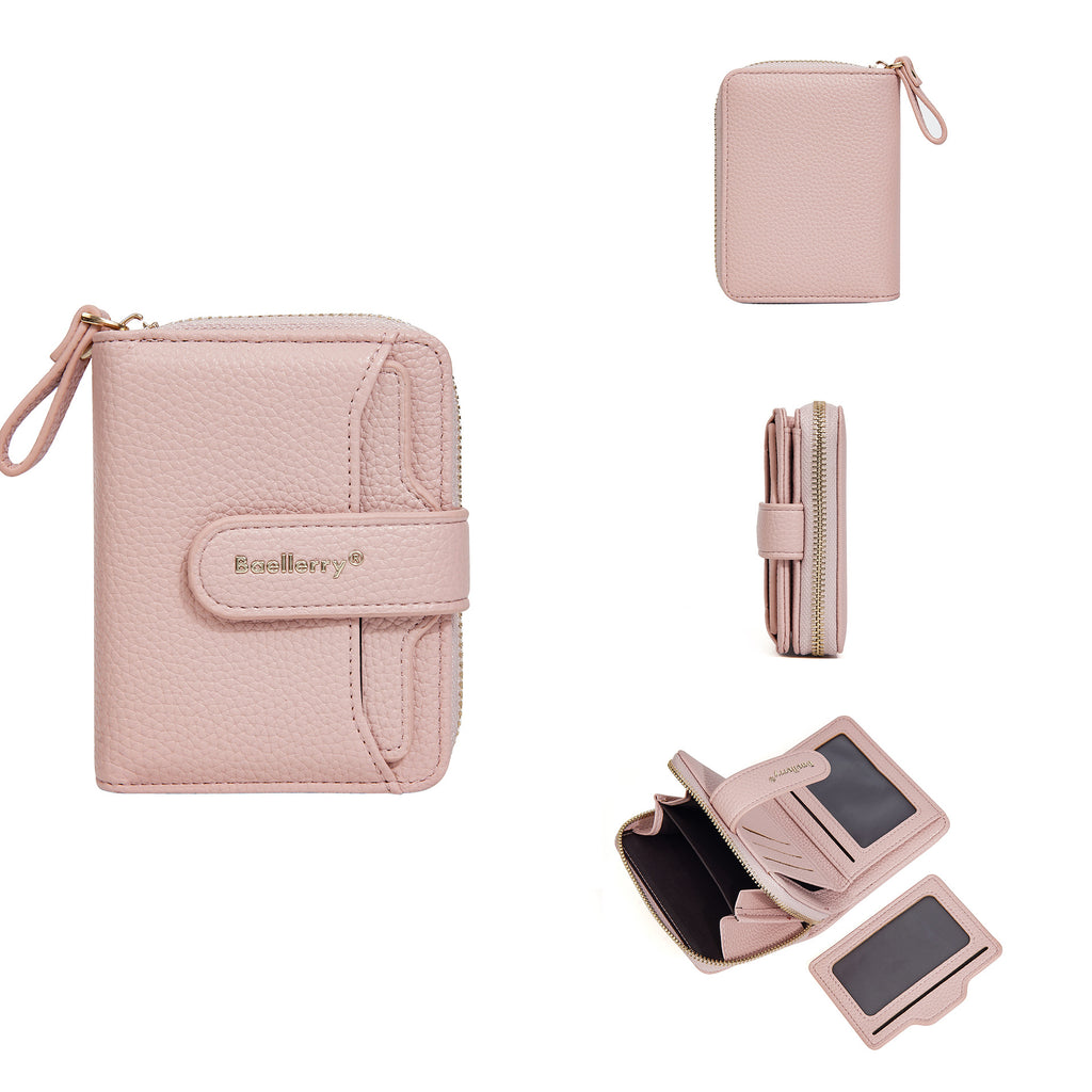 New Ladies' Purse short baellerry fashion snap button multi card slots wallet Japanese and Korean High sense coin purse