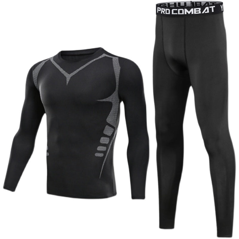 Science fiction fitness clothes men's tights quick-drying running device Sports suit basketball sports students spring and summer training wear