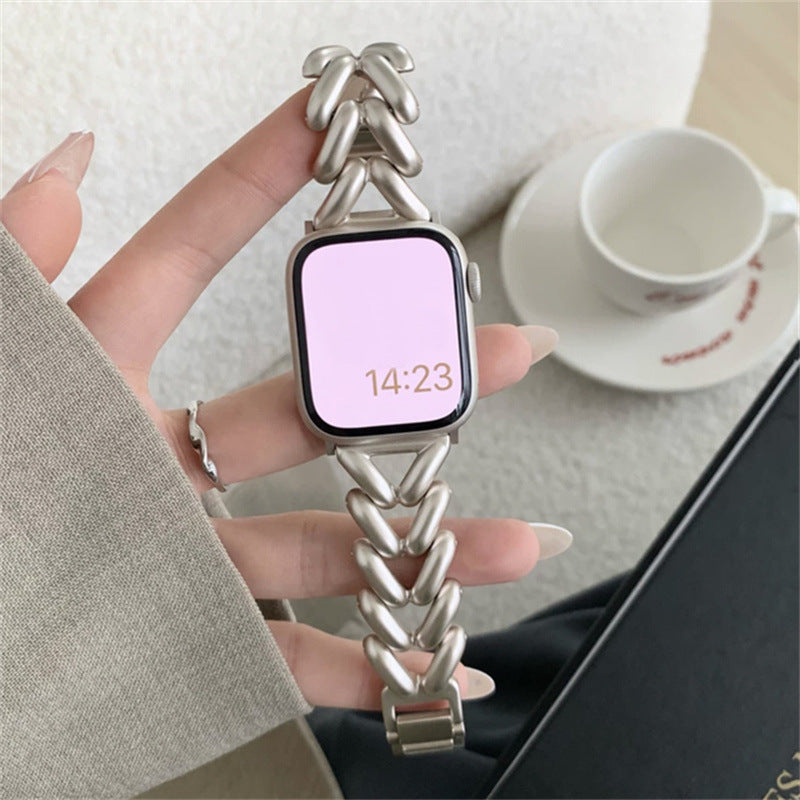 Suitable for Apple S8 smart watch wristband iwatch Ultra New Style Eight chain alloy fashion metal strap