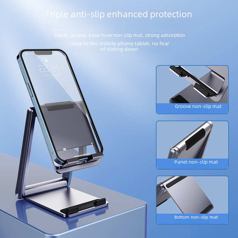 Mobile phone stand desktop lazy stand aluminum metal alloy folding learning reading live broadcast tablet computer stand wholesale