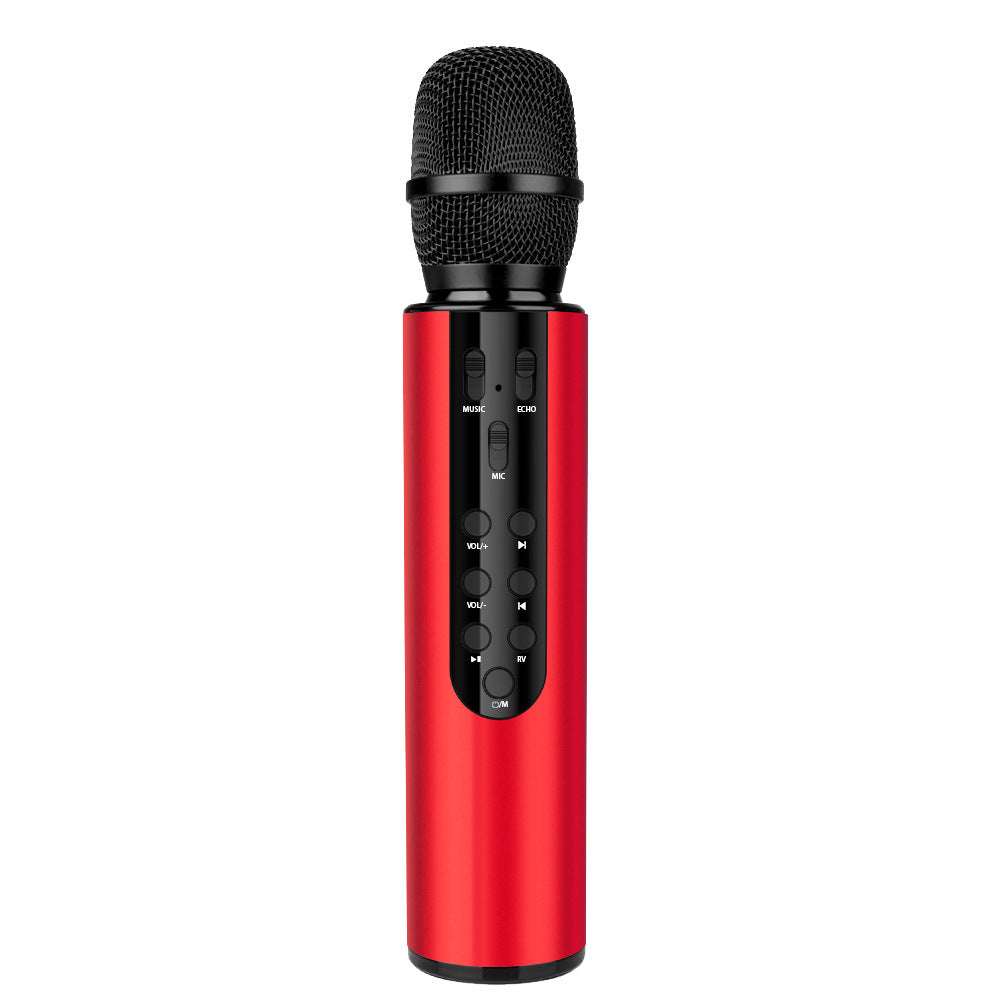 Cross-border custom wireless condenser microphone dual speaker portable Bluetooth microphone home singing audio microphone