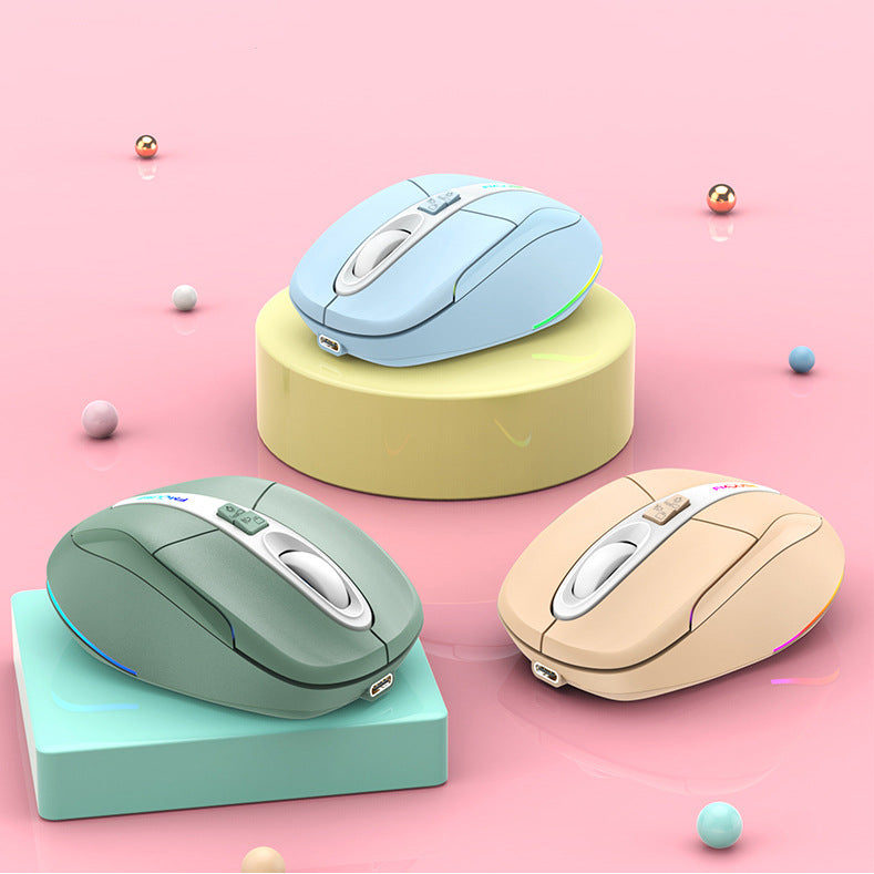 Ecat wireless Bluetooth Dual-mode mute mouse ergonomic luminous office student computer peripheral notebook