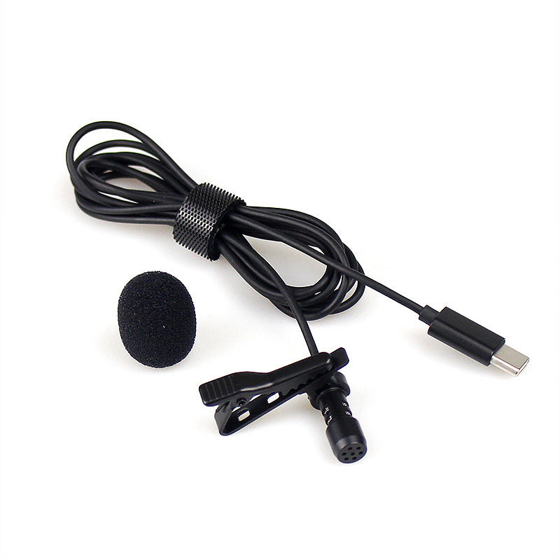 Wired capacitor typec live broadcast chicken Karaoke interview recording microphone computer recording noise reduction lavalier microphone